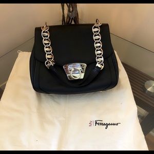Salvatore Ferragamo napa leather shoulder bag